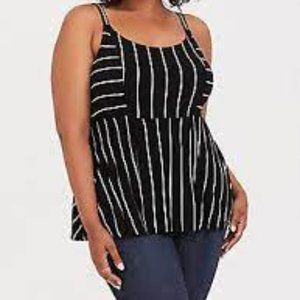 SUPER SOFT BLACK STRIPE BABYDOLL CAMI